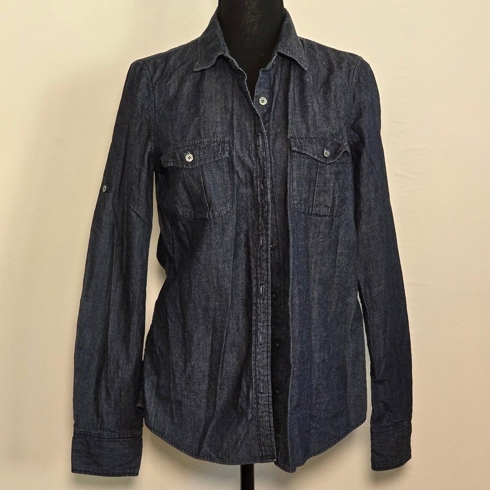 J.Crew Women's Button-Down Shirt Size 6 100% Cotton lightweight beach jean shirt - Picture 2 of 8